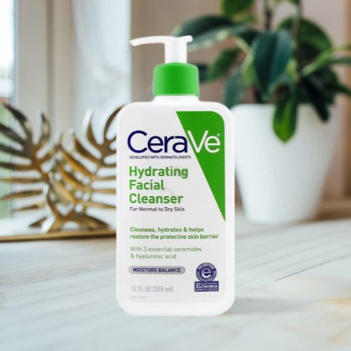 Cerave Hydrating Facial Cleanser 237ml – Gentle Moisturizing Face Wash With Hyaluronic Acid And Ceramides For Normal To Dry Skin