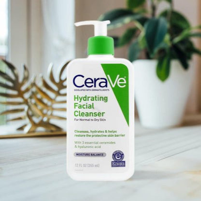 Cerave Hydrating Facial Cleanser 237ml – Gentle Moisturizing Face Wash With Hyaluronic Acid And Ceramides For Normal To Dry Skin