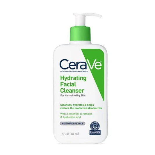 Cerave Hydrating Facial Cleanser 237ml – Gentle Moisturizing Face Wash With Hyaluronic Acid And Ceramides For Normal To Dry Skin