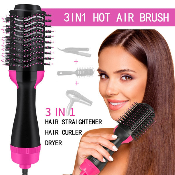 3-in-1 One Step Hot Air Brush Dryer and Straightener
